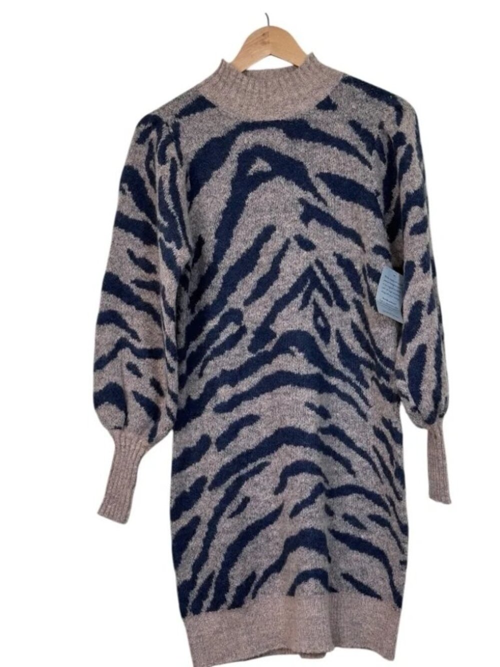 NWT En Saison Women's Carla Mini Mock Neckine Dress in Pink/Navy SIze Sm